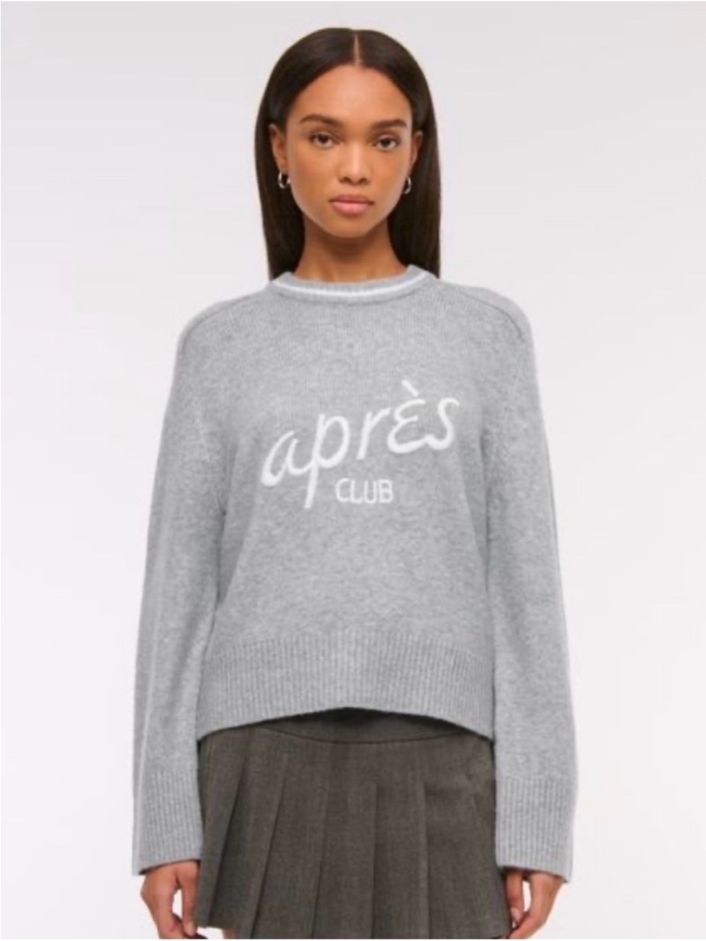Abercrombie & Fitch Gray 'après club' Crewneck Sweater